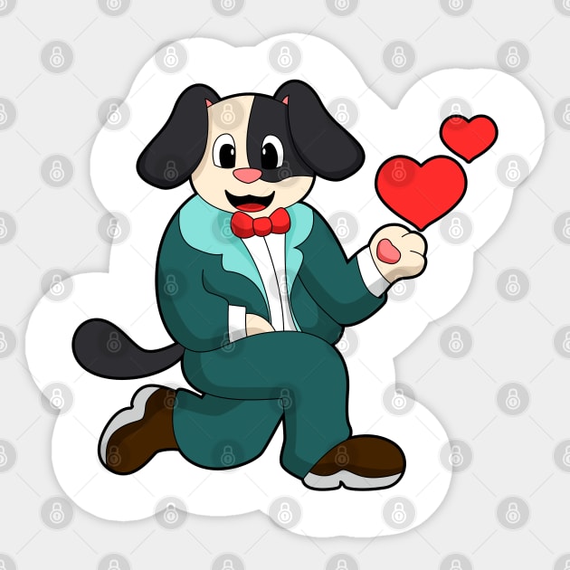 Dog as Groom with Suit & Tie Sticker by Markus Schnabel